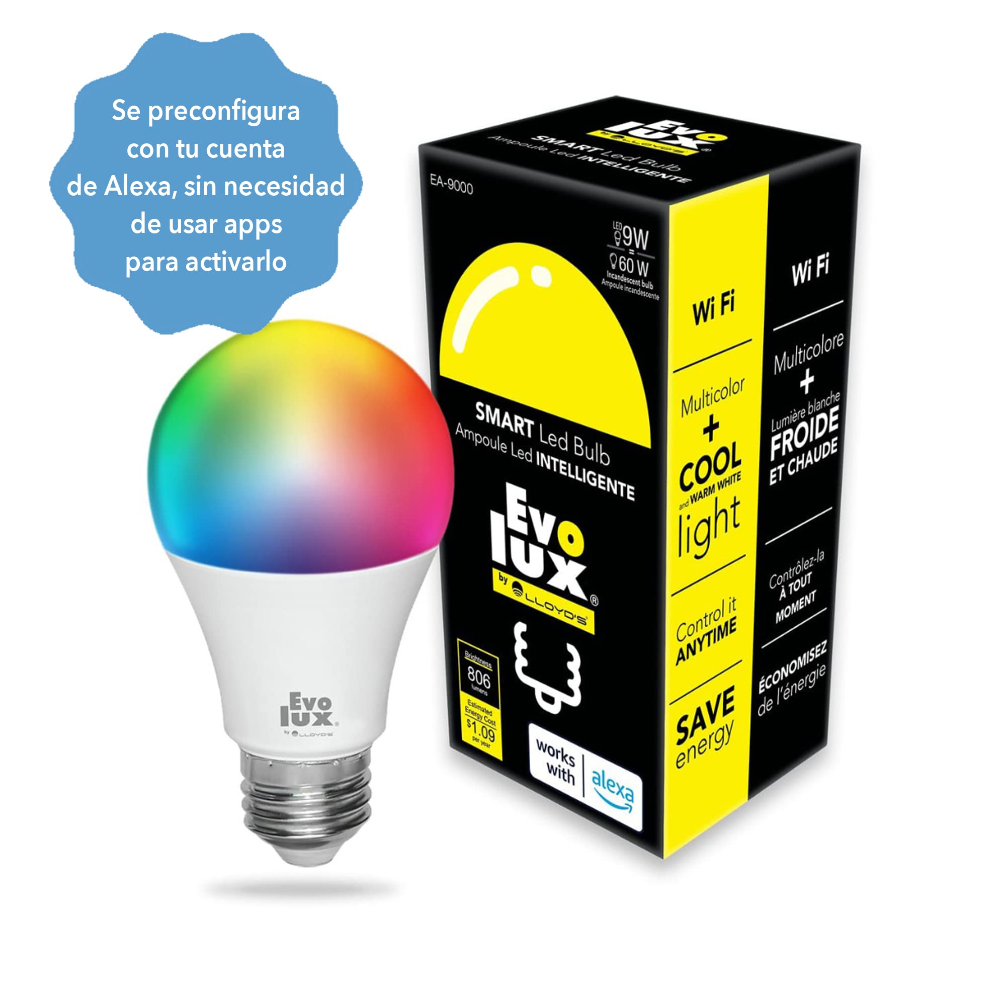 Foco LED inteligente con bluetooth, de Flux; luces  