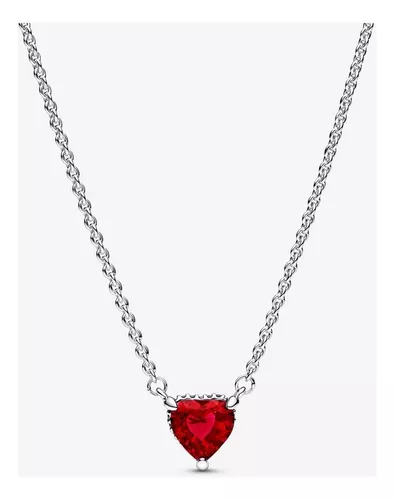 Collar Pandora Corazón Rojo Original Con Joyero