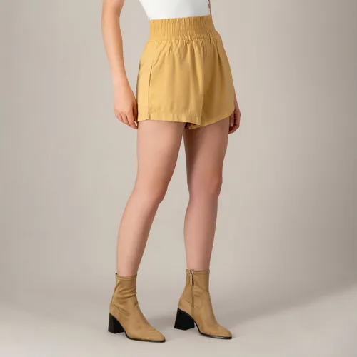 Short De Vestir Cintura Alta Mujer Con Bolsillos