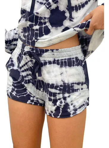 Short Corto Para Dama Comodo Tie Dye Con Cintura Elástica