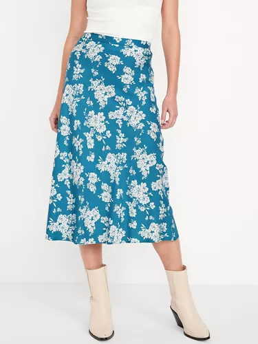 Falda Midi De Crépe En Forma De A Para Mujer Old Navy