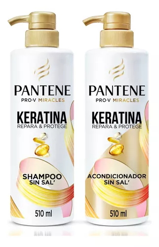 Kit Shampoo Sin Sal y Acondicionador Pantene Pro-V Miracles Keratina Repara y Pr