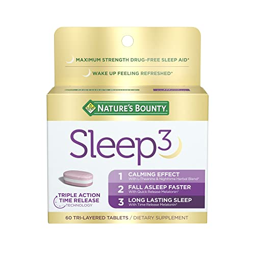 Nature's Bounty Sleep3 Tri-Layer Melatonin, With L-Theanine & Nighttime Herbal B
