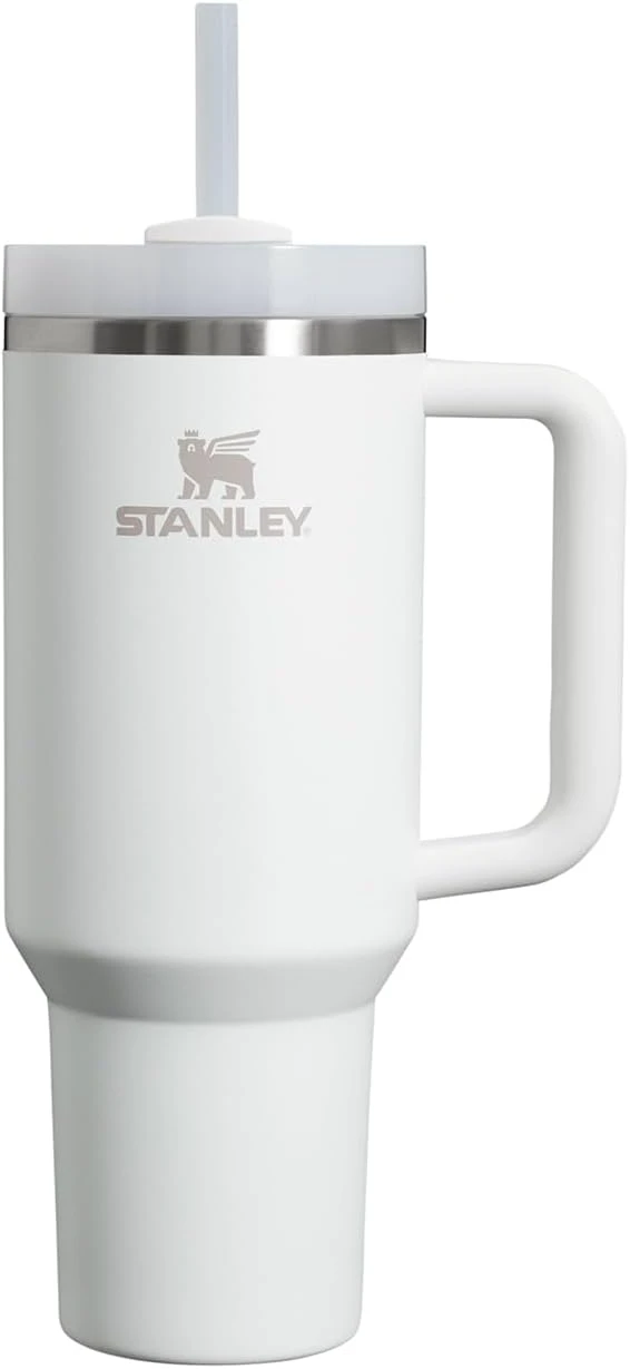 Vaso de acero inoxidable, con agarradera tapa y popote, termo para bebidas calientes y frías-Stanley