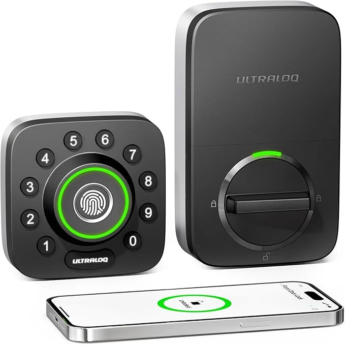ULTRALOQ Smart Lock U-Bolt Pro, 7 en 1 cerradura de puerta de entrada sin llave con control de aplicación
