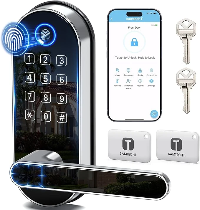 Teclado de entrada sin llave, cerradura inteligente con huella dactilar
