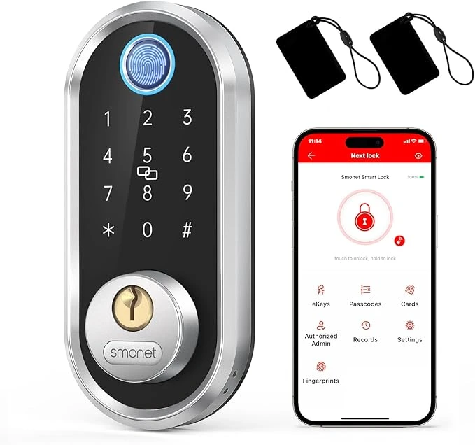 Cerradura electrónica de seguridad SMONET con huella dactilar