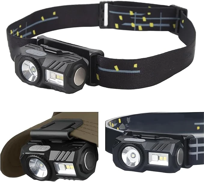 Lampara de Cabeza, 9 Modos LED Lámpara de Cabeza Recargable con Sensor Movimiento