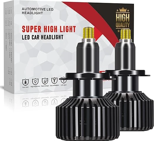 Bombillas LED H7 3D 360° para Faros de Coche,Alta Potencia