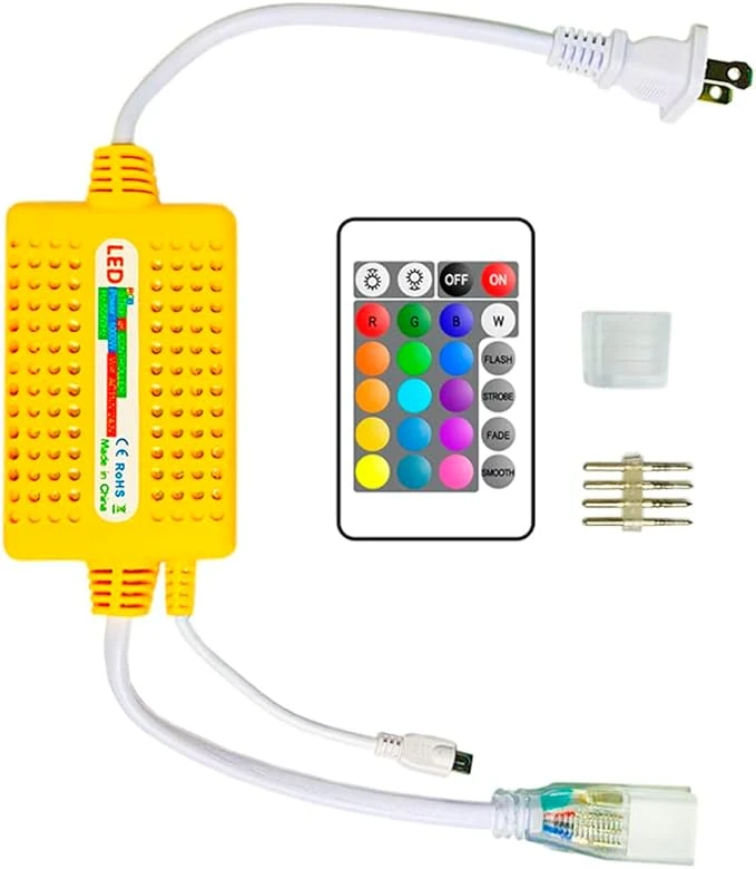 Controlador para manguera LED RGB con control remoto incluido para 16 tipos de color RGB y un pin de 4 puntas