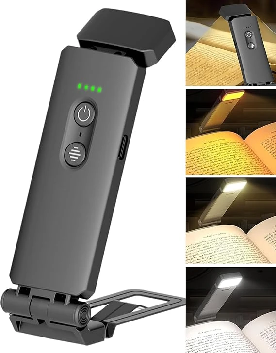 Luz de Lectura, Lampara de Lectura Libros Cama Recargable, Portátil LED
