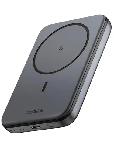 UGREEN 10000mAh Power Bank Inalabrico PD 20W Carga Raida, Cargador USB C Portail Magnaco, Bateria Externa Compatible con iPhone 16/15/14 Serie, Galaxy, Xiaomi, iPad, LG, Negro