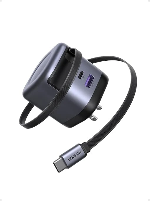 Cargador con Cable Retráctil Tipo USB C