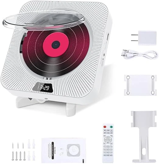 Reproductor De Cd Portátil Bluetooth C/pantalla Lcd P/montar En Pared