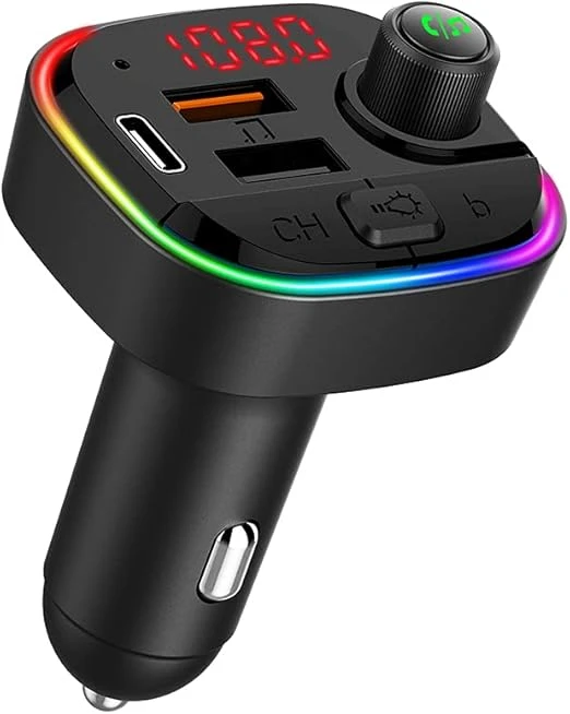 Transmisor FM Bluetooth para Auto, Carga Rápida