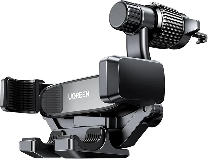 Soporte Celular Automóvil Giratoria 360°, No Bloquea la Ventilación, Gancho Metálico, Porta Base Auto