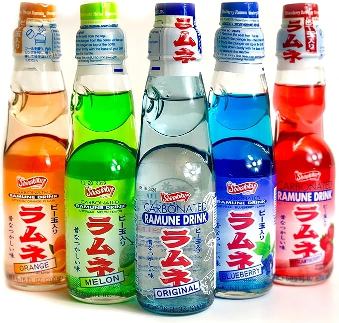 Paquete variado de soda japonesa, Shirakiku, varios sabores, caja de regalo para bebidas japonesas (5 unidades)