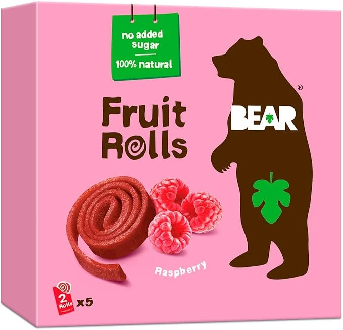 Rollitos de Fruta Frambuesa, Ingredientes 100% naturales, Sin azúcares añadidos