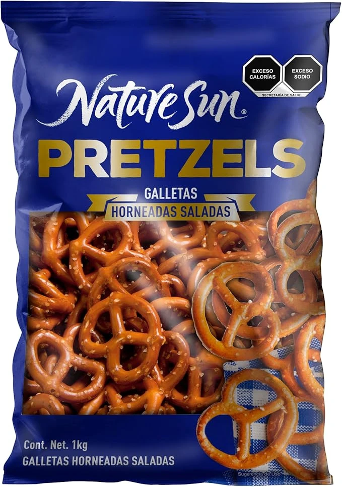 Pretzels galletas saladas, botana, sal, snack