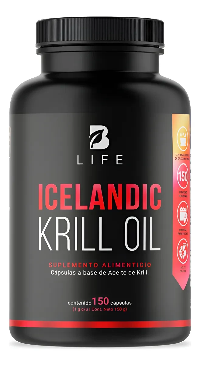 Aceite De Krill 150 Caps 1000mg Astaxantina Epa Dha B Life