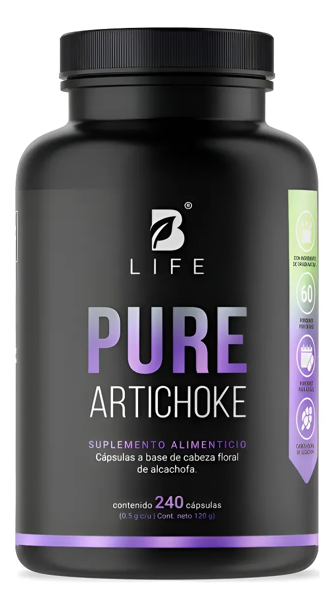 Alcachofa Pura De 240 Cápsulas 500 Mg. Pure Artichoke B Life Sabor Sin sabor