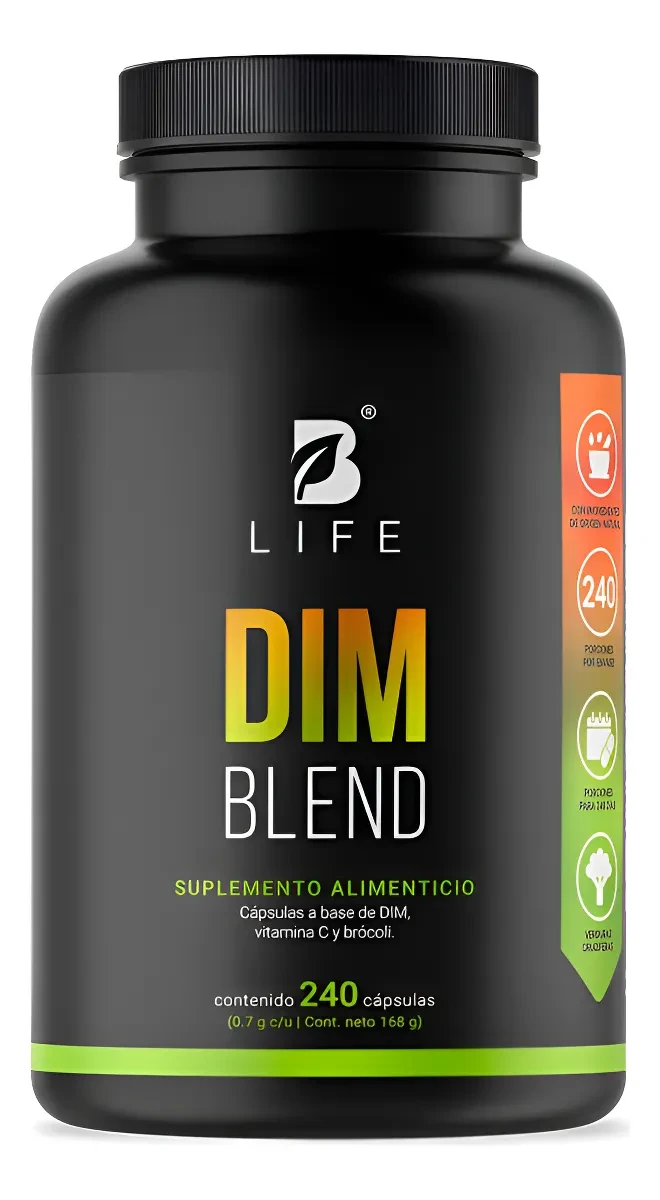 Dim 300mg Con Vitamina C Y Brócoli 240caps Dim Blend. B Life Sin Sabor