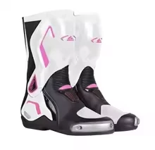 Botas de motocicleta BENKIA blanco con Rosado