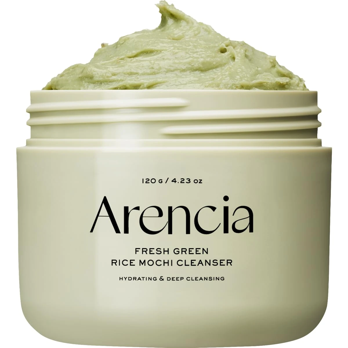 Arencia Limpiador facial Mochi de arroz coreano, lavado facial, exfoliante suave todo en uno para limpieza profunda, hidratación, minimización de poros, piel propensa al acné, eliminación de puntos negros con agua de arroz y té verde